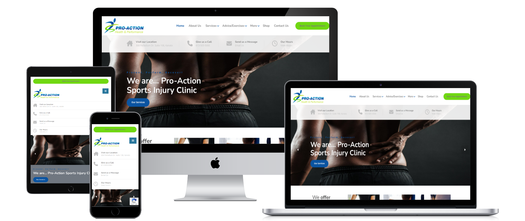 Proactionsportsclinic device mockup