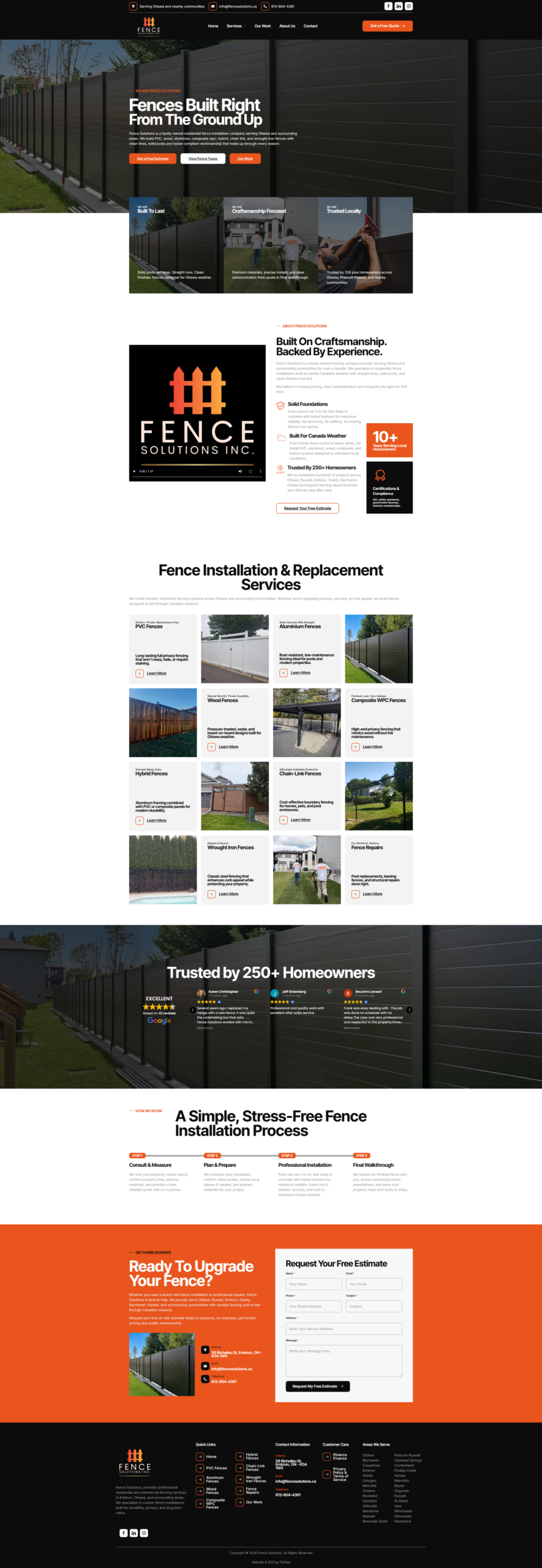 Fence Solutions Ottawa responsive website design